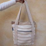 Nepal Stripe Bag - White/Beige