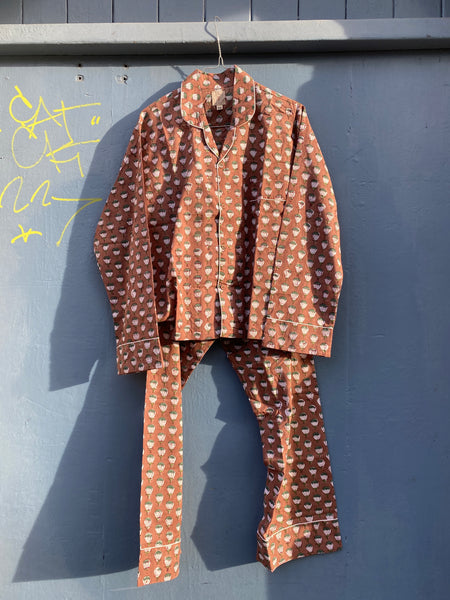 Pyjamas Blockprint - Chocolate