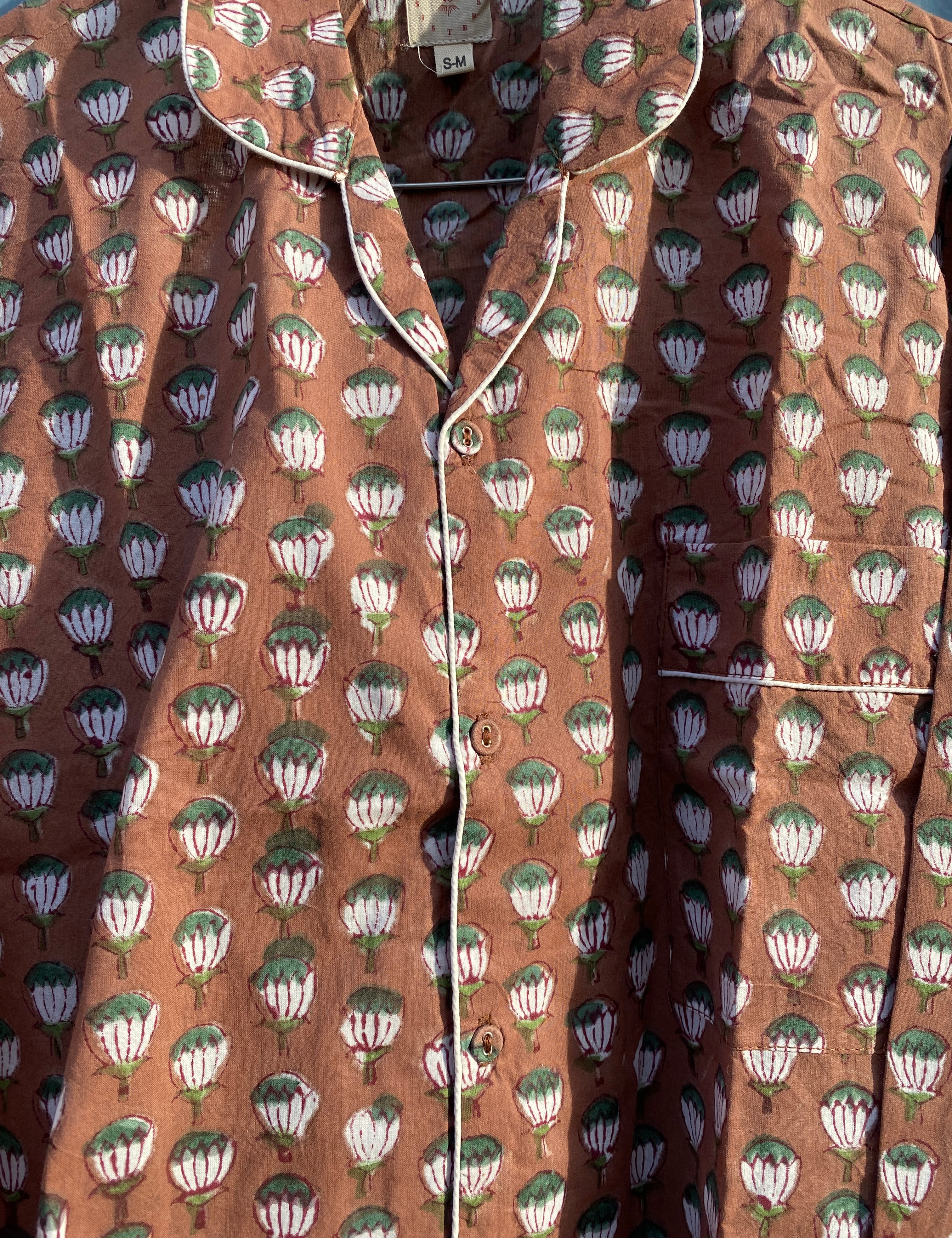 Pyjamas Blockprint - Chocolate