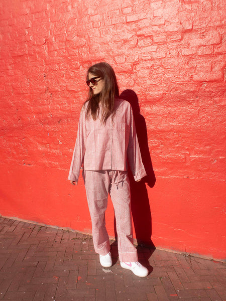 Pyjamas Blockprint - Red Stripe