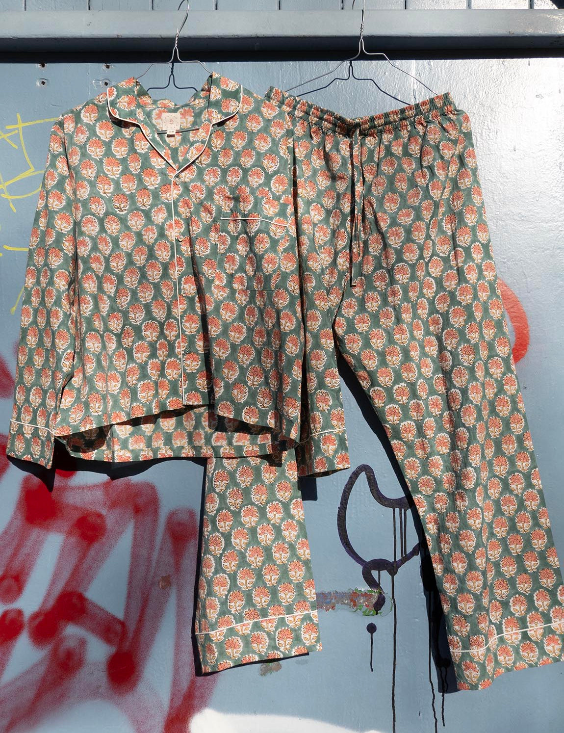 Pajamas Blockprint - India Green