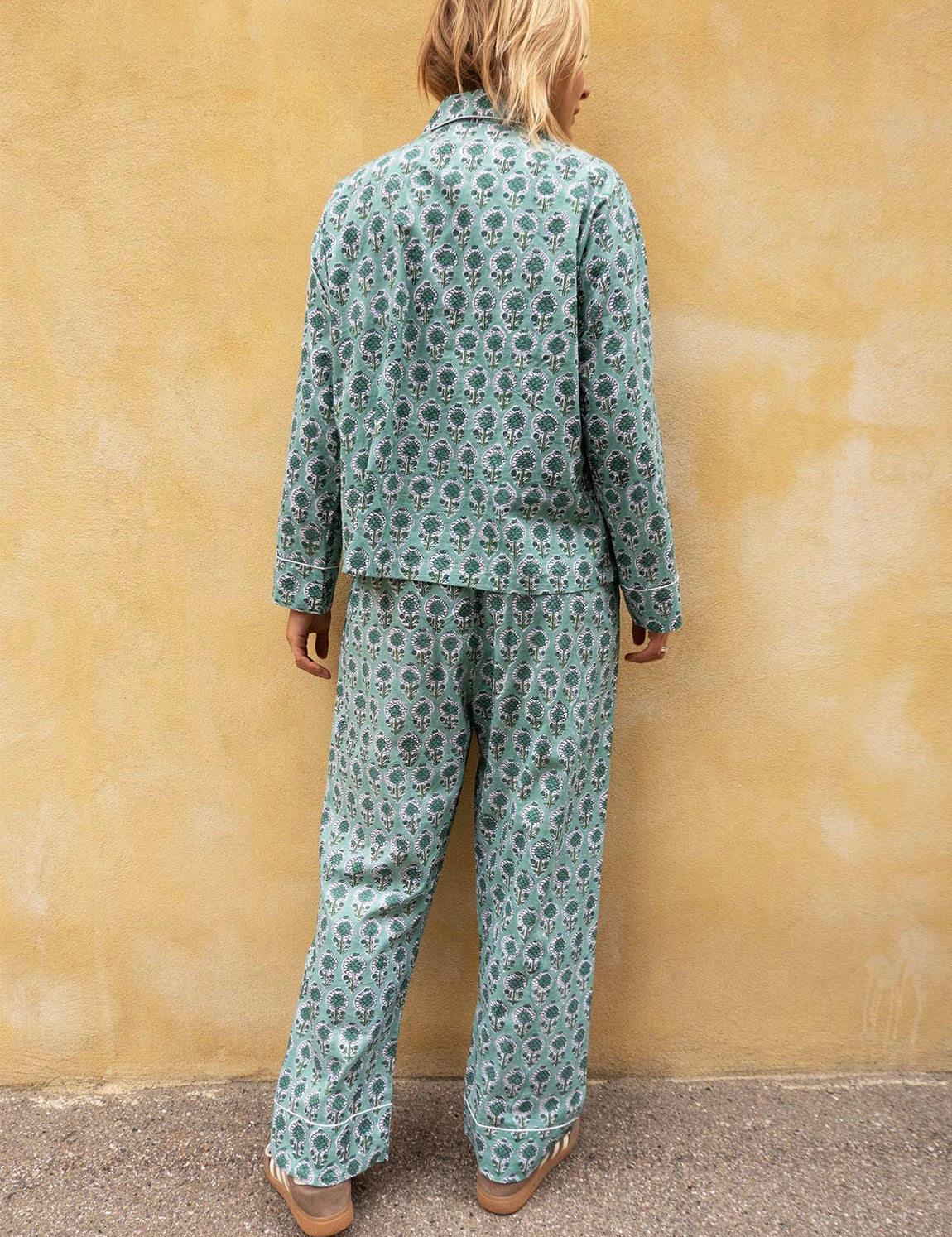 Pyjamas Blockprint - Jade Flower