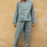 Pyjamas Blockprint - Jade Flower