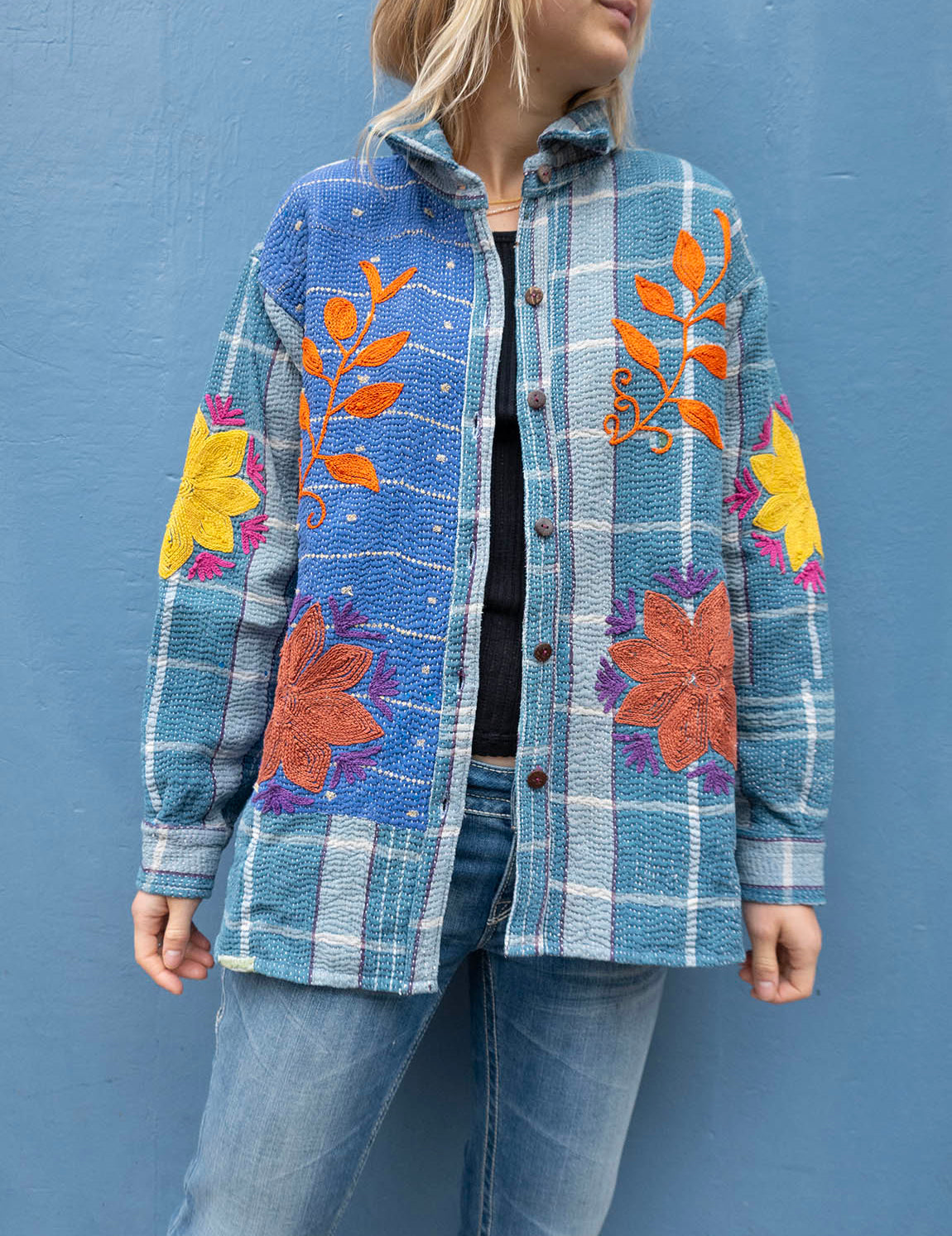 Indian Kantha Work Jacket - 10