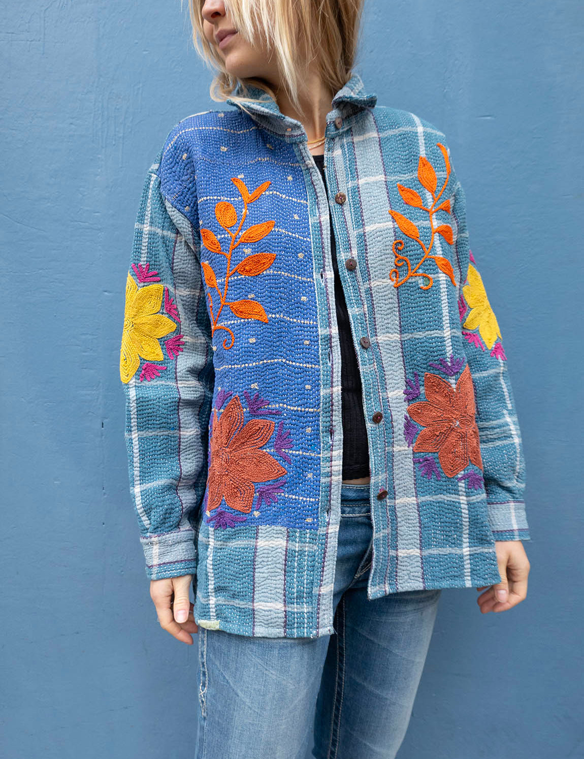 Indian Kantha Work Jacket - 10