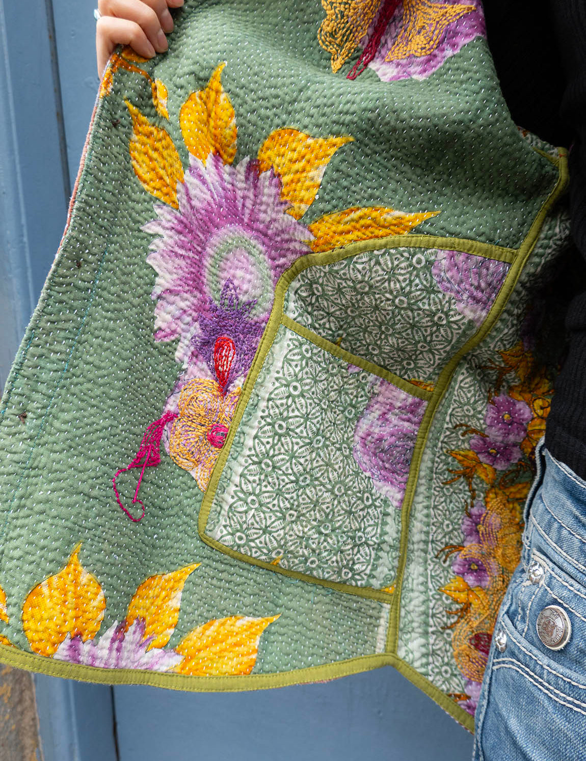 Indian Kantha Work Jacket - 15
