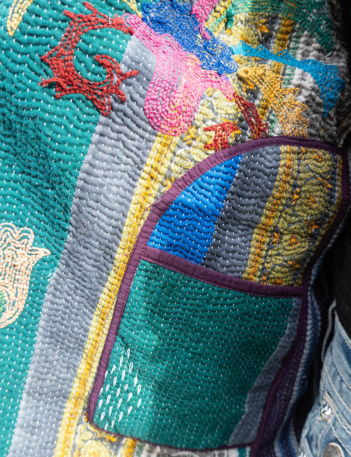 Indian Kantha Work Jacket - 16