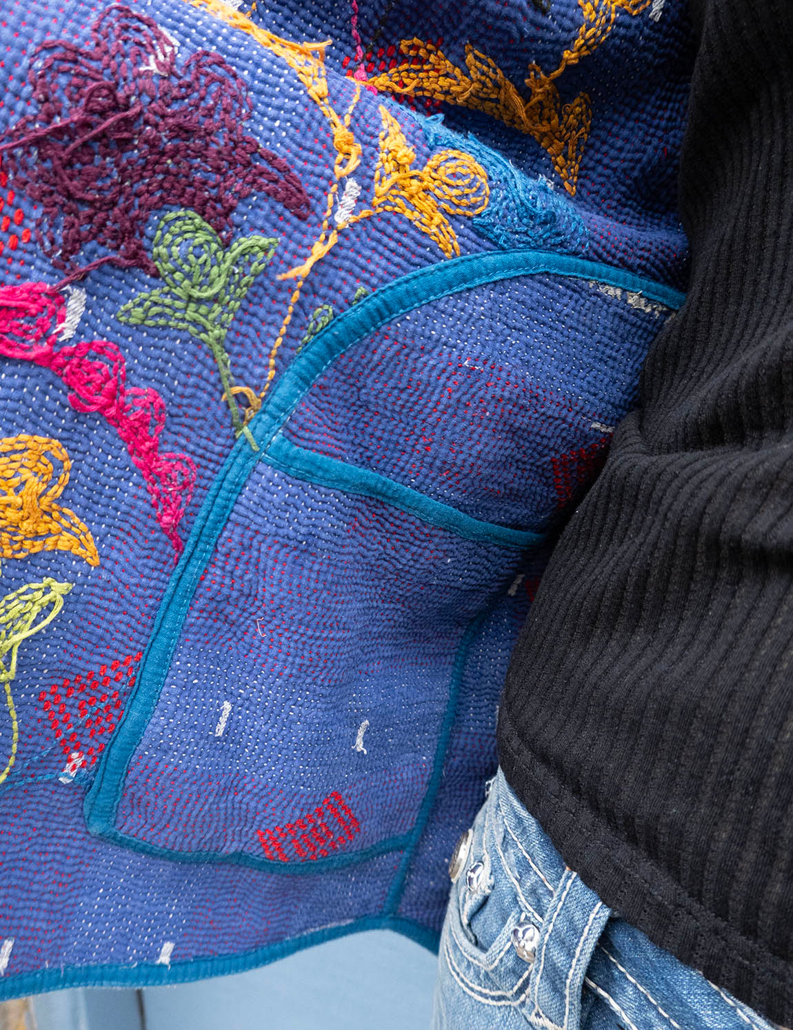 Indian Kantha Work Jacket - 2