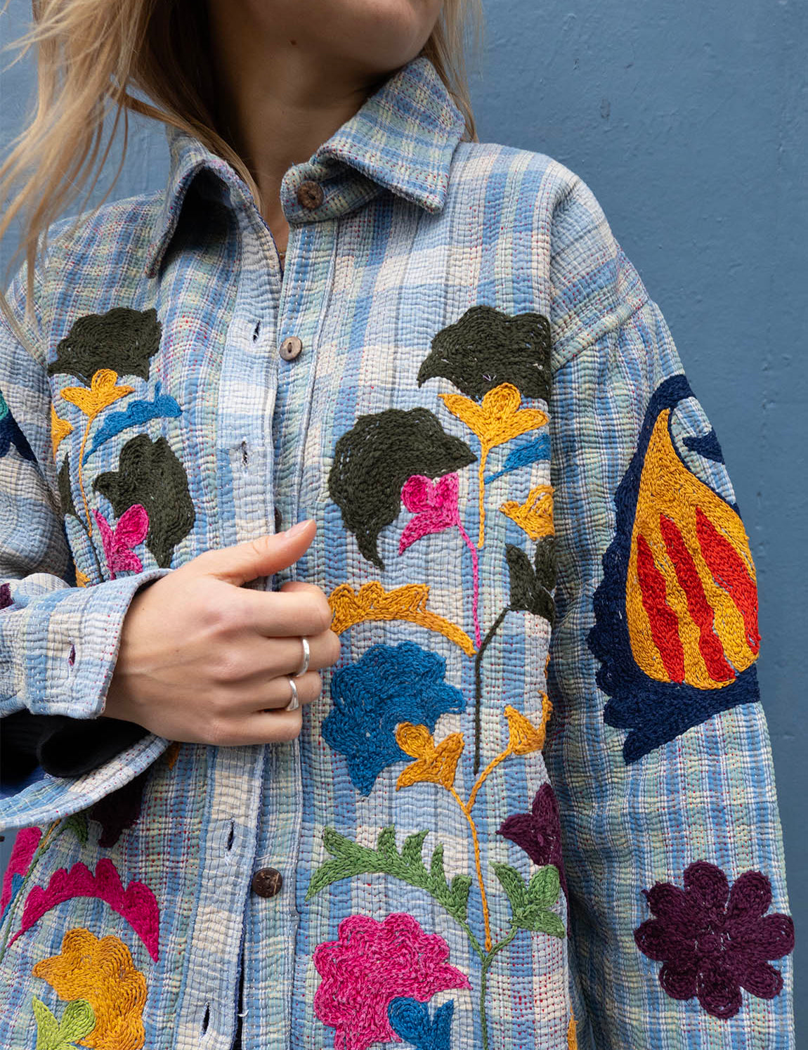 Indian Kantha Work Jacket - 2