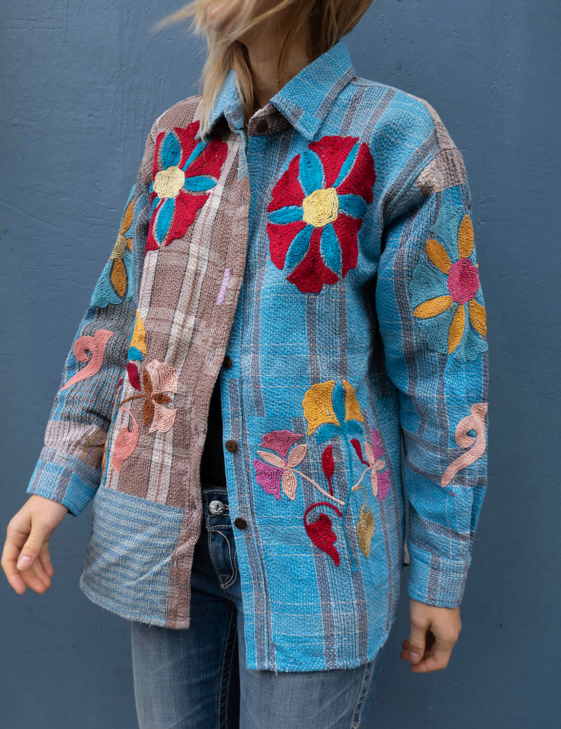Indian Kantha Work Jacket - 8