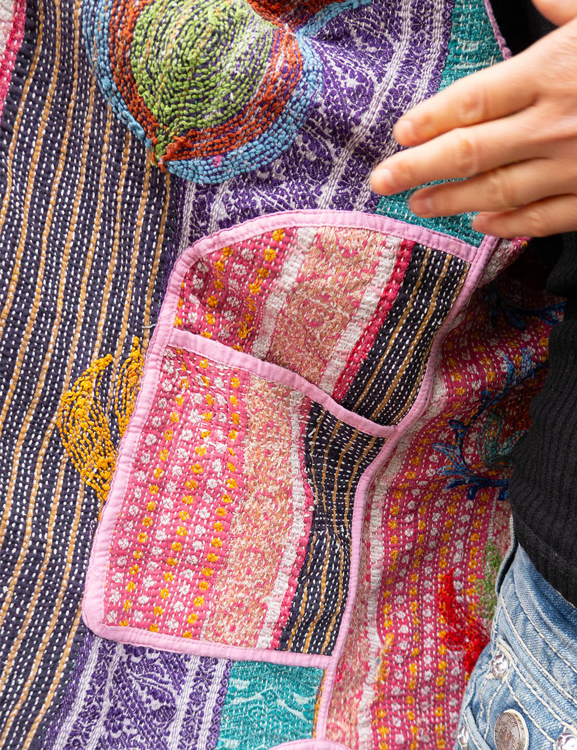 Indian Kantha Work Jacket - 9