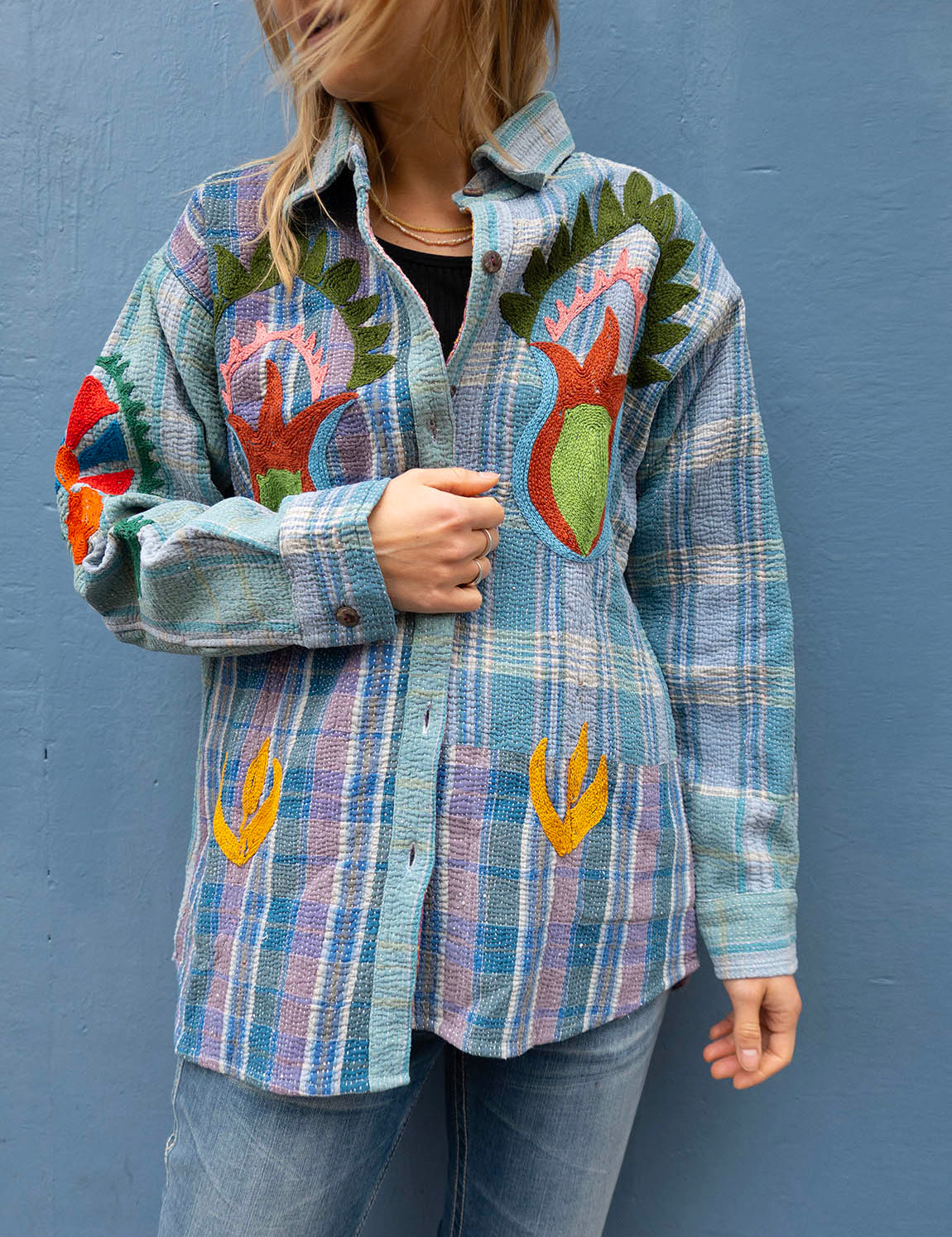 Indian Kantha Work Jacket - 9