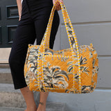 Daisy Duffel Bag - Quilted Blockprint - Jungle