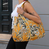 Daisy Duffel Bag - Quilted Blockprint - Jungle