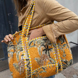 Daisy Duffel Bag - Quilted Blockprint - Jungle