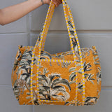Daisy Duffel Bag - Quilted Blockprint - Jungle