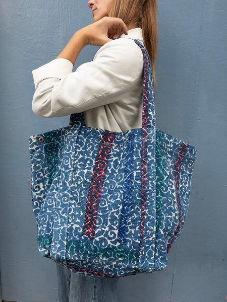 Kantha Blockprinted Shopper - 4