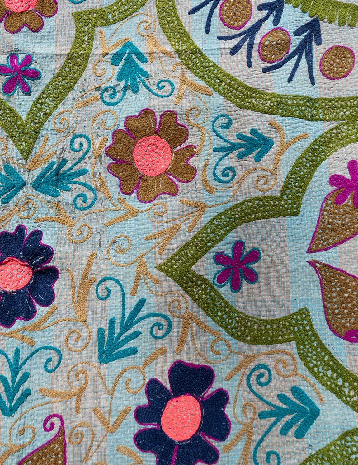 Indisk kantha suzani sengetæppe 62