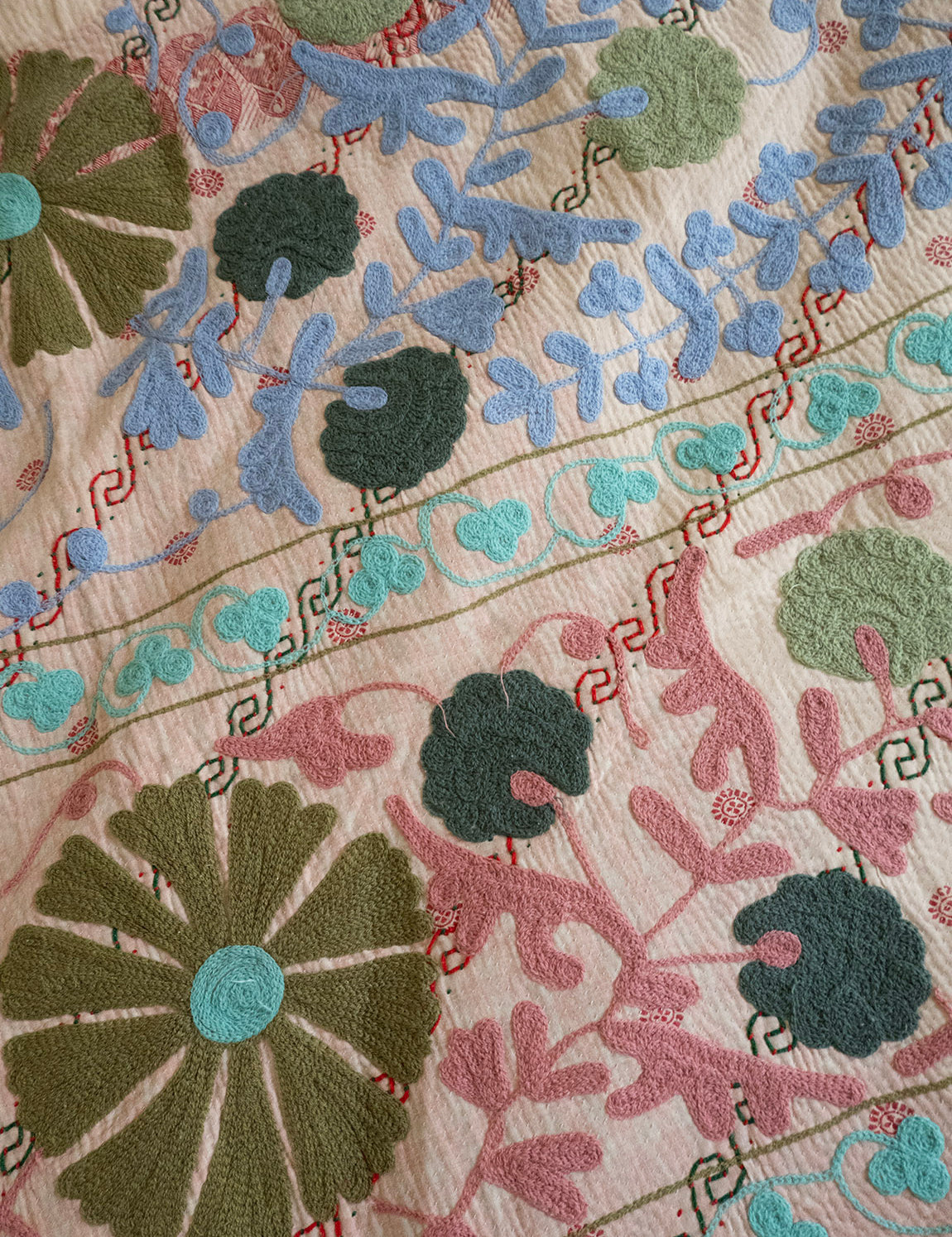 Indisk kantha suzani sengetæppe 60