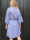 Kimono Blockprint Bright Blue