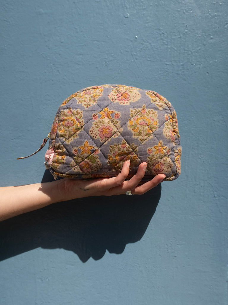 Moon Pouch Blockprint S - Yellow