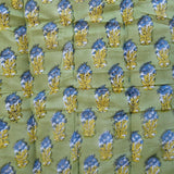 Quilted baby blanket - Lime/Blue