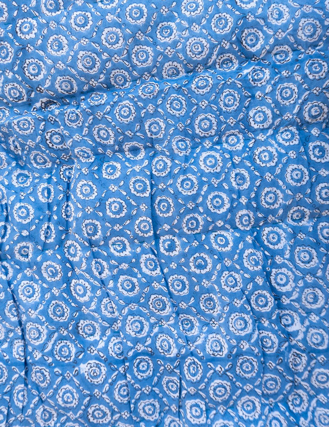 Quilted baby blanket - Lime/Blue