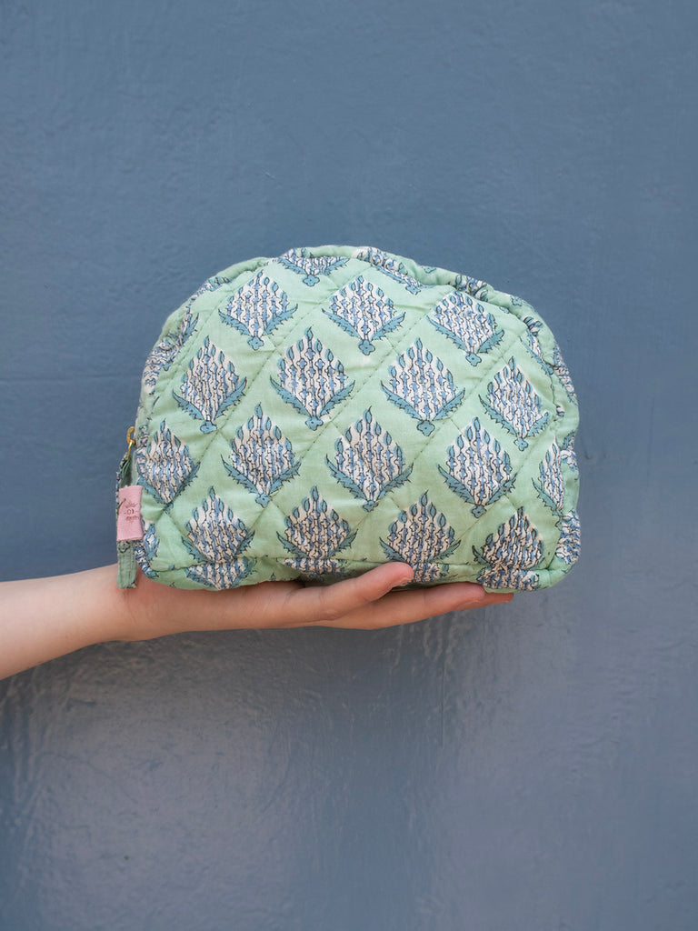 Moon Pouch Blockprint S - Yellow