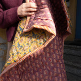 Quilted baby blanket - Mustard/Purple