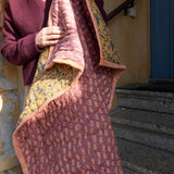 Quilted baby blanket - Mustard/Purple