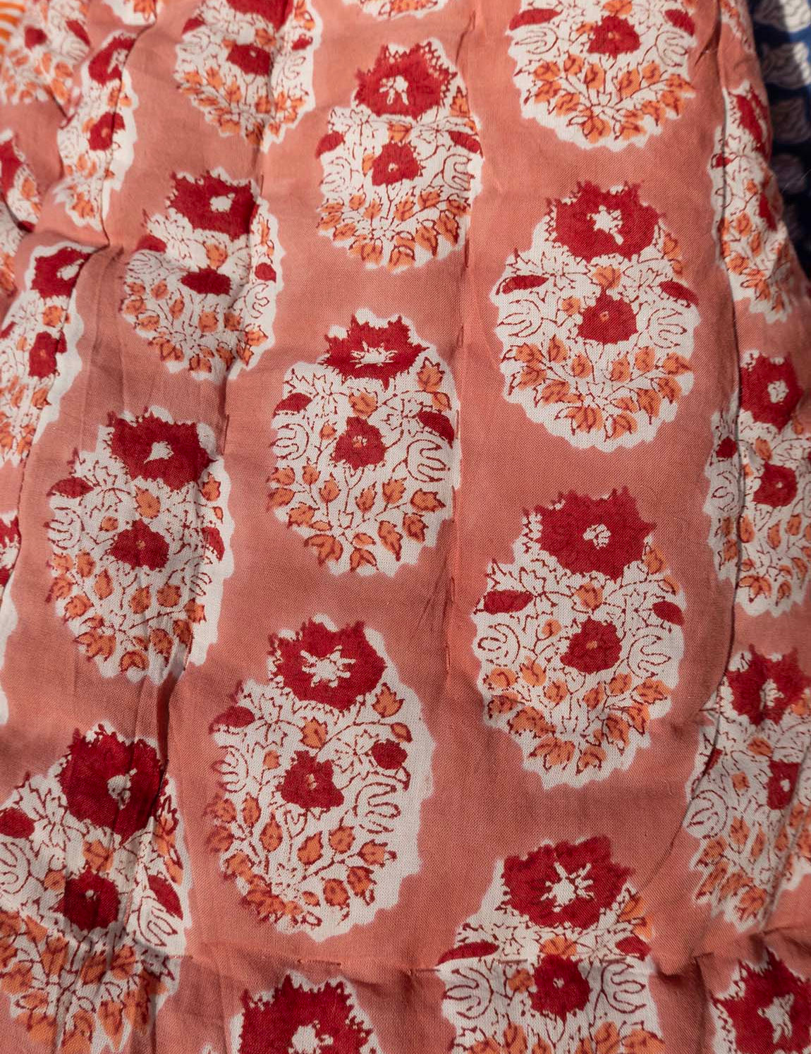 Quilted rug - Old Rose / Blue