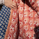 Quilted rug - Old Rose / Blue