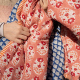 Quilted rug - Old Rose / Blue
