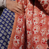 Quilted rug - Old Rose / Blue