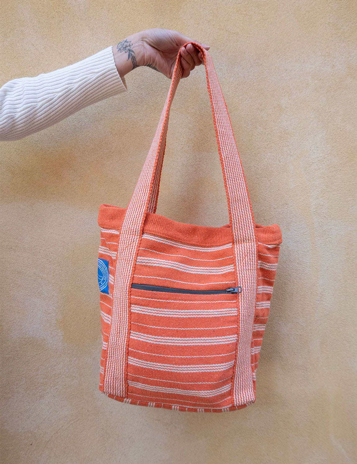 Nepal Stripe Bag - Orange/White
