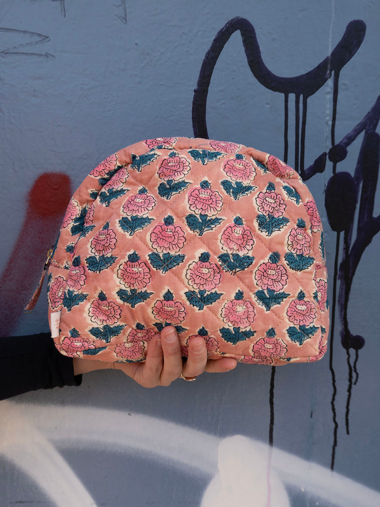 Moon Pouch Blockprint L - Black