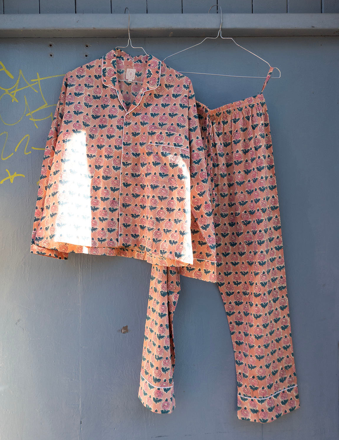 Pajamas Blockprint - Peach Pink