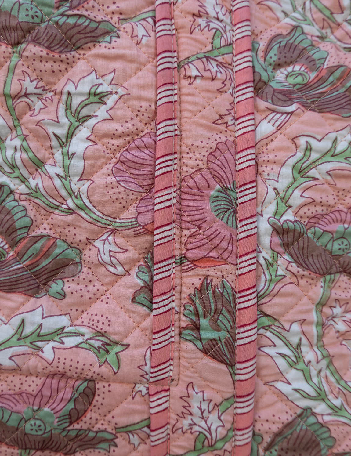 Tove Tote - Quilted Blockprint - Peach
