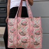 Tove Tote - Quilted Blockprint - Peach