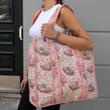Tove Tote - Quilted Blockprint - Peach
