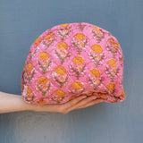Moon Pouch Blockprint L - Pink