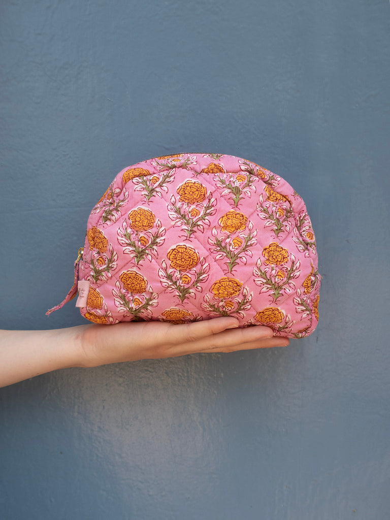 Moon Pouch Blockprint S - Yellow