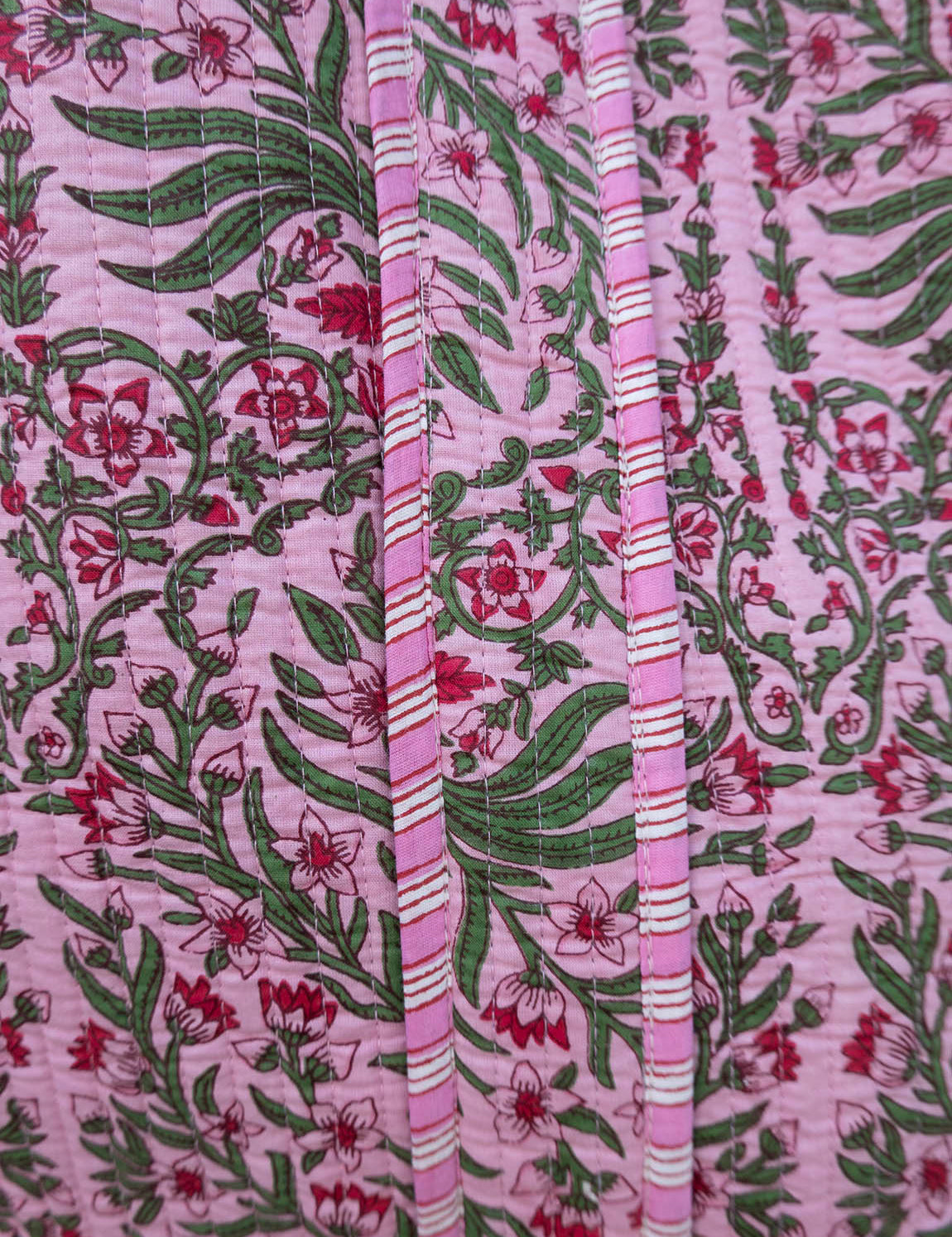 Tove Tote - Quilted Blockprint - Pink