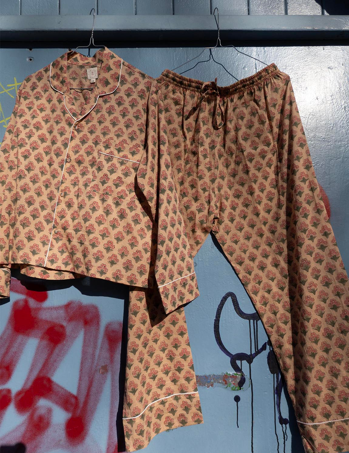 Pajamas Blockprint - Pink Bouquet