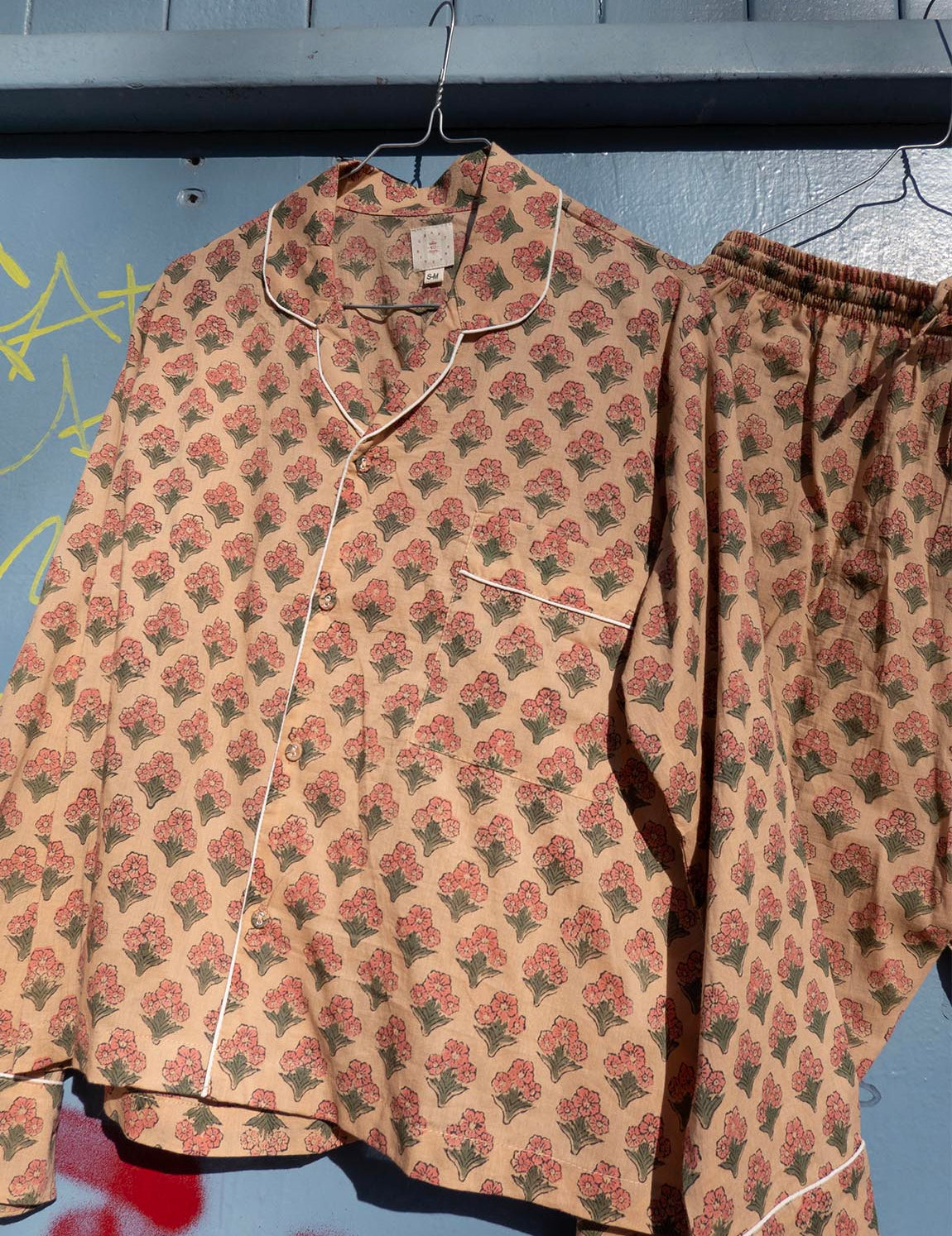 Pajamas Blockprint - Pink Bouquet