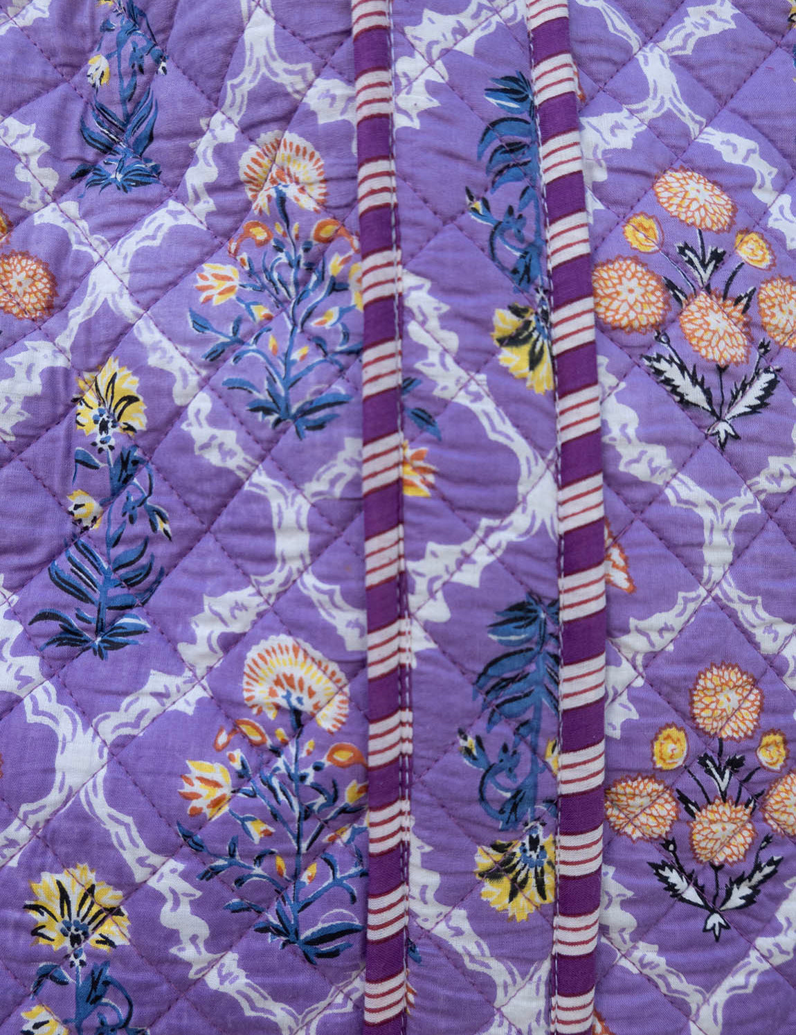 Tove Tote - Quilted Blockprint - Purple