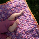 Quiltet babytæppe -  18 Purple/Ice Blue
