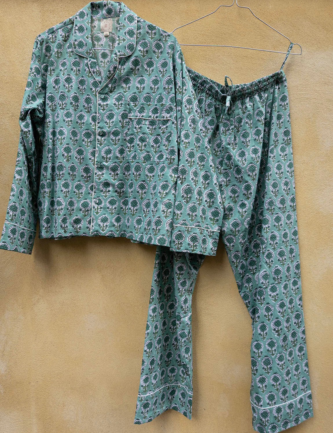 Pyjamas Blockprint - Jade Flower