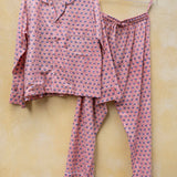 Pyjamas Blockprint - Coral Flower