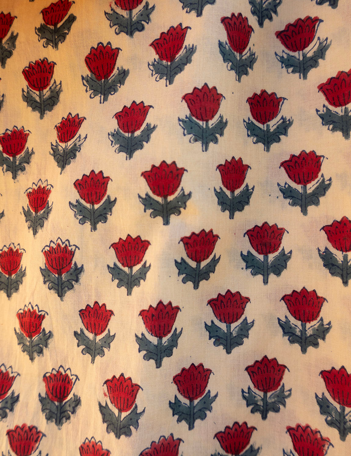 Pajamas Blockprint - Red Flower